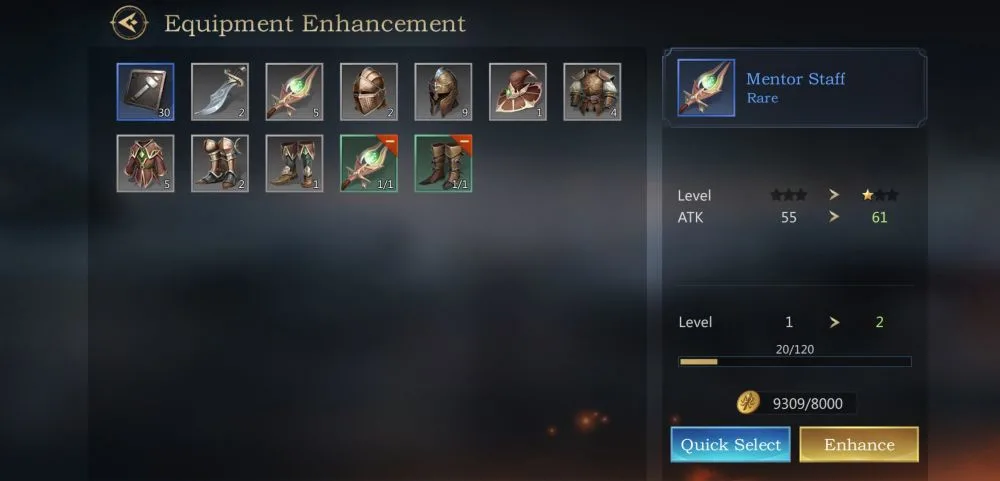 rage of destiny equipment enhancement