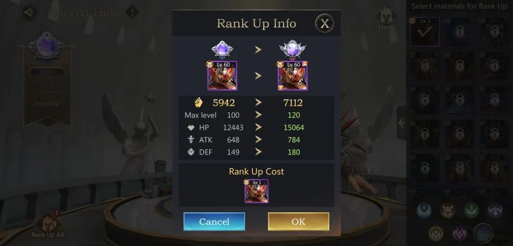 ranking up in rage of destiny