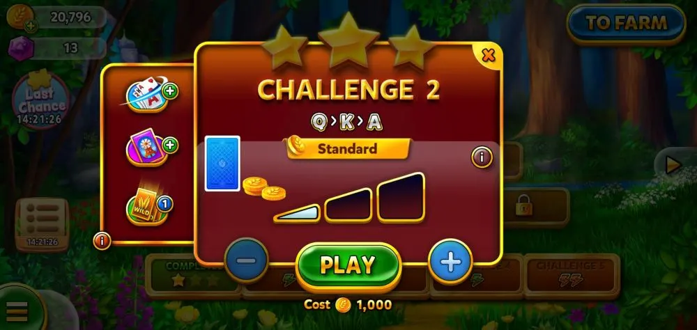 solitaire grand harvest challenge stage