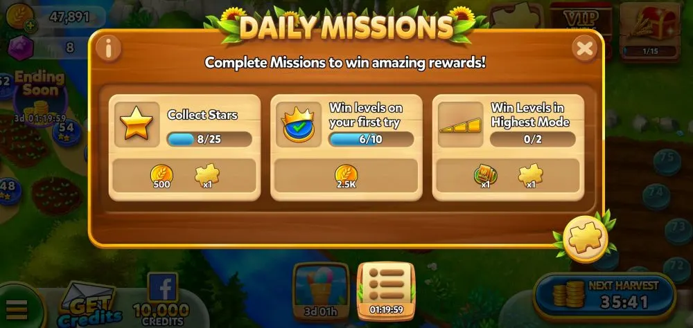solitaire grand harvest daily missions