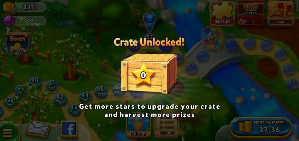 unlocking crate in solitaire grand harvest