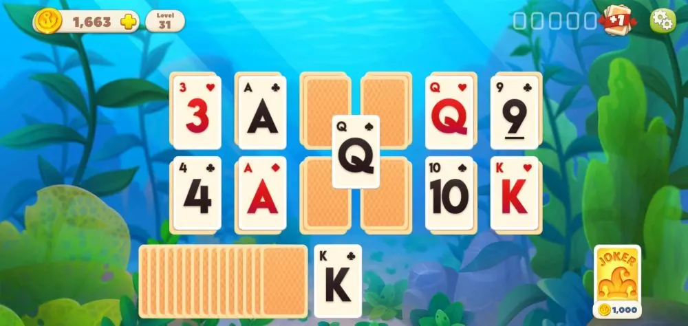 undersea solitaire tripeaks gameplay