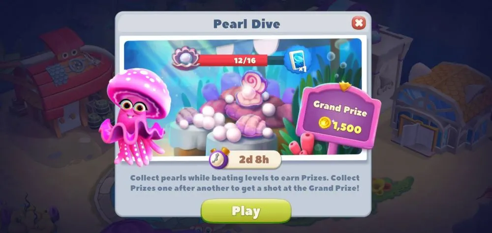 undersea solitaire tripeaks pearl dive