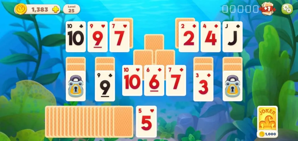 undersea solitaire tripeaks the lock block