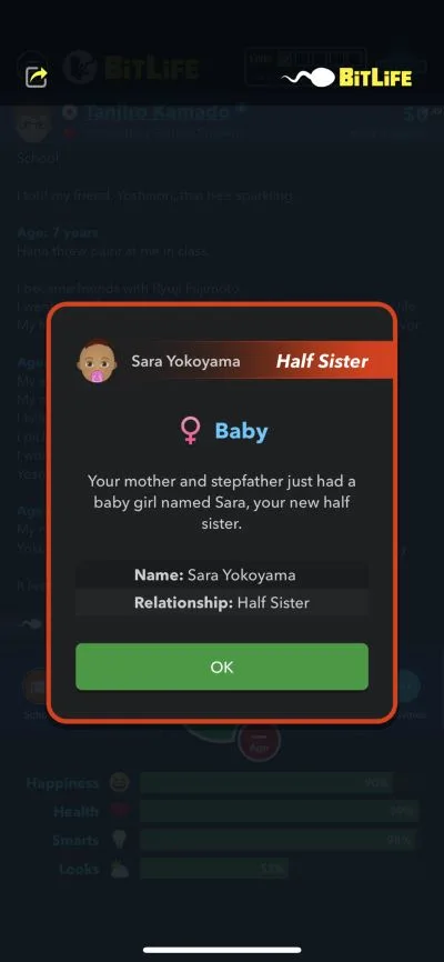 baby girl in bitlife