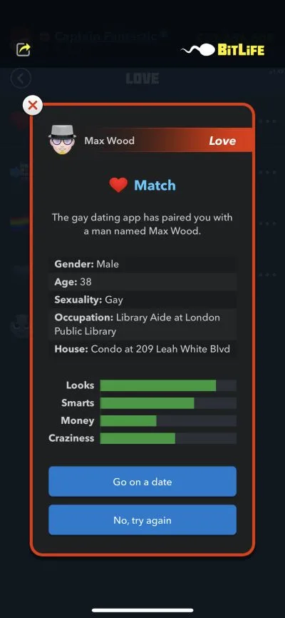 bitlife dating app love match