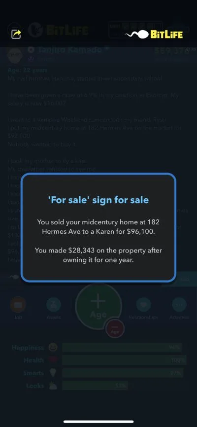 bitlife home sale