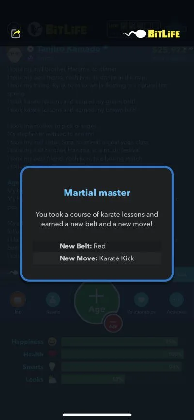 bitlife karate lesson