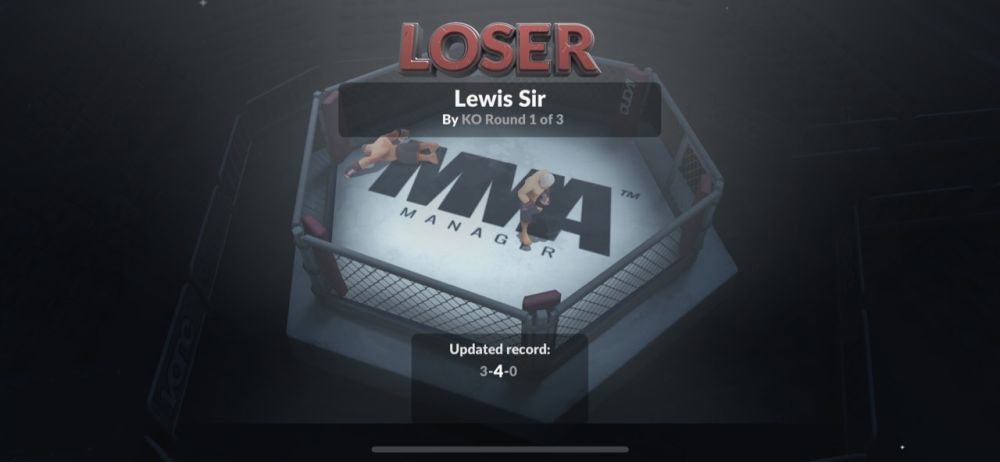 losing a fight in mma manager 2021