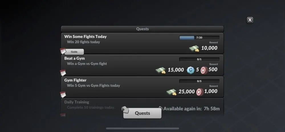 mma manager 2021 quests
