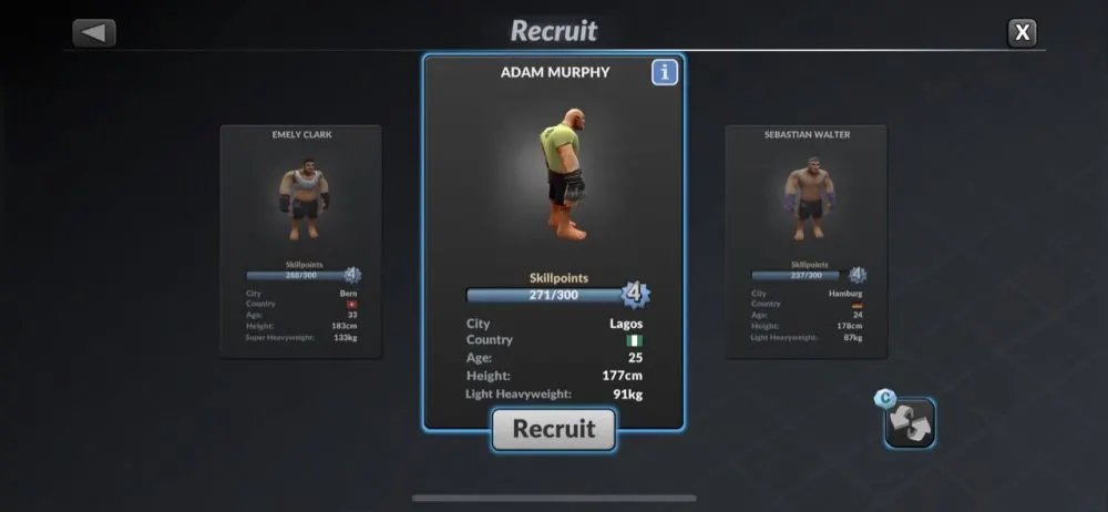 recruiting a fighter in mma manager 2021