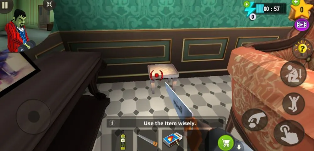 scary stranger 3d fireplace stool