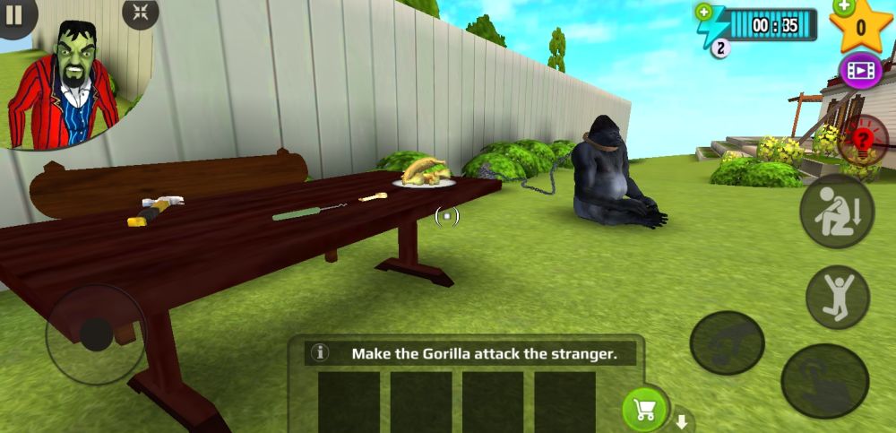 scary stranger 3d gorilla table