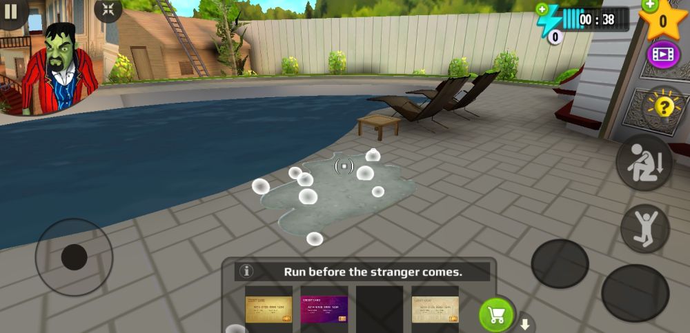 scary stranger 3d pool slip