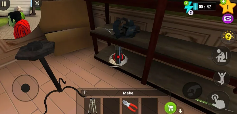 scary stranger 3d yank rope