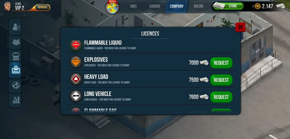 purchasing licenses in truck simulator ultimate