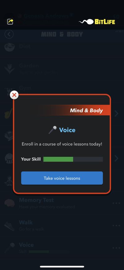 voice lesson in bitlife
