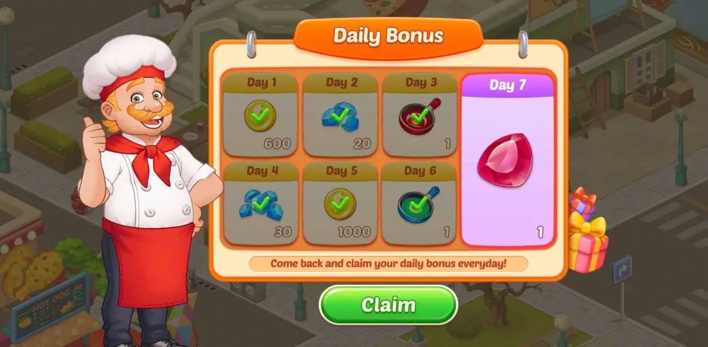 crazy diner daily bonus