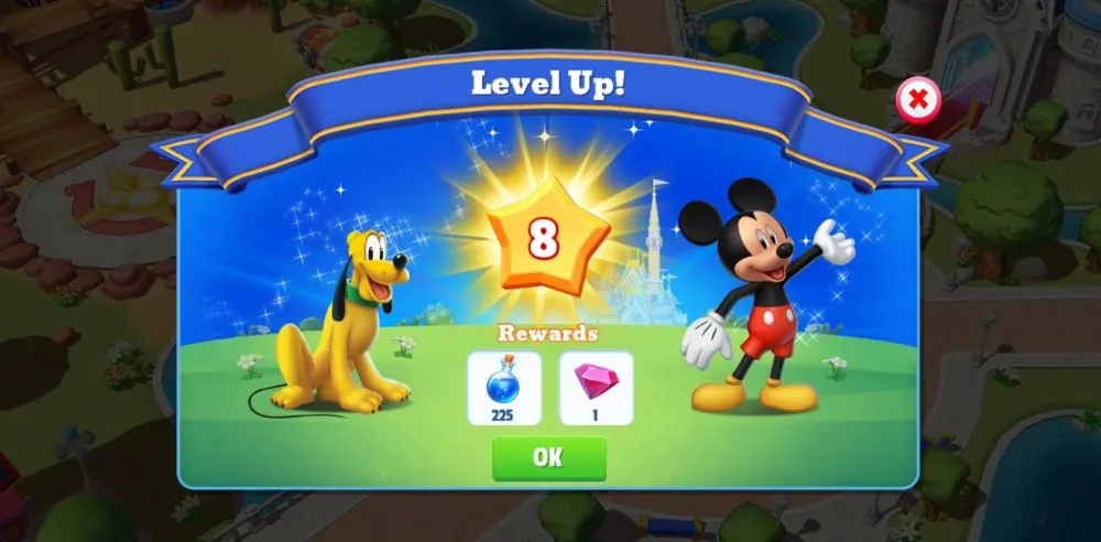 leveling up park in disney magic kingdoms