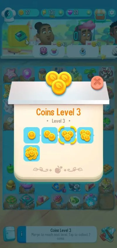 merging coins in love & pies