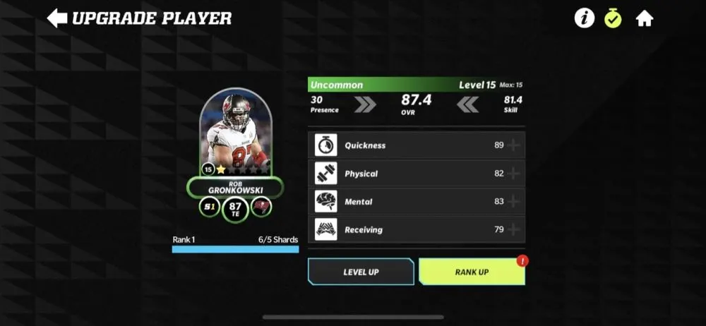 madden nfl 22 mobile player rank up