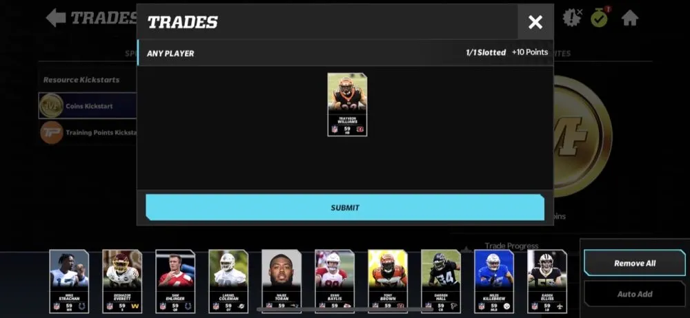 submitting trade in madden nfl 22 mobile