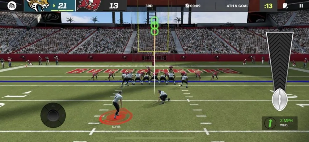madden nfl mobile 22 field goal attempt