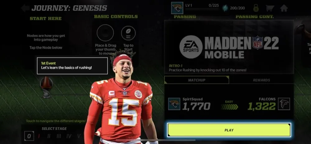 madden nfl mobile 22 rushing