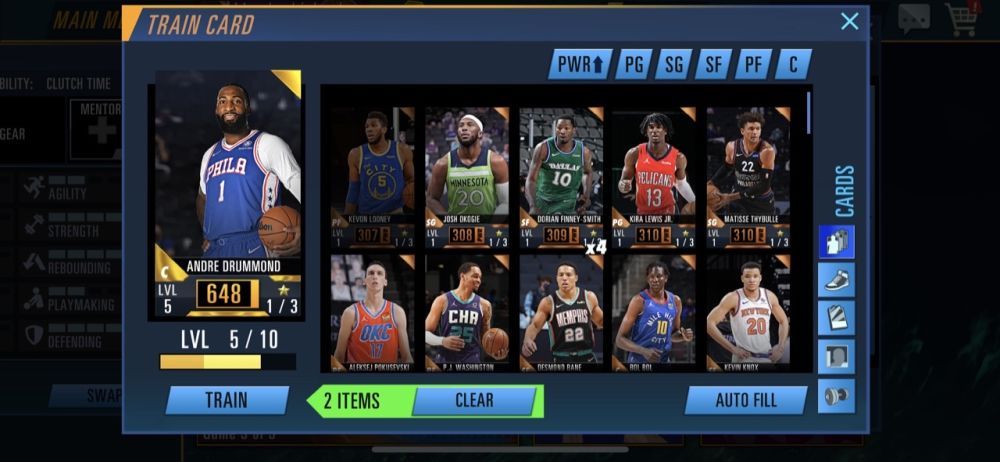 leveling up players in nba 2k mobile