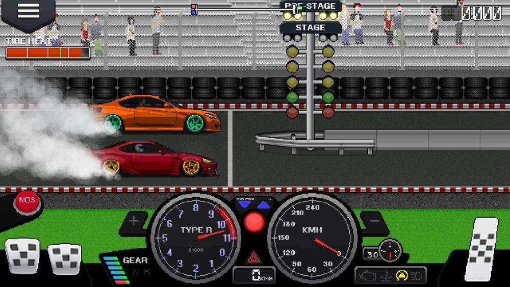 pixel car racer burnout