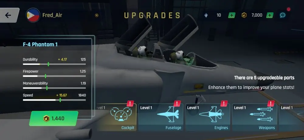 sky warriors upgrades
