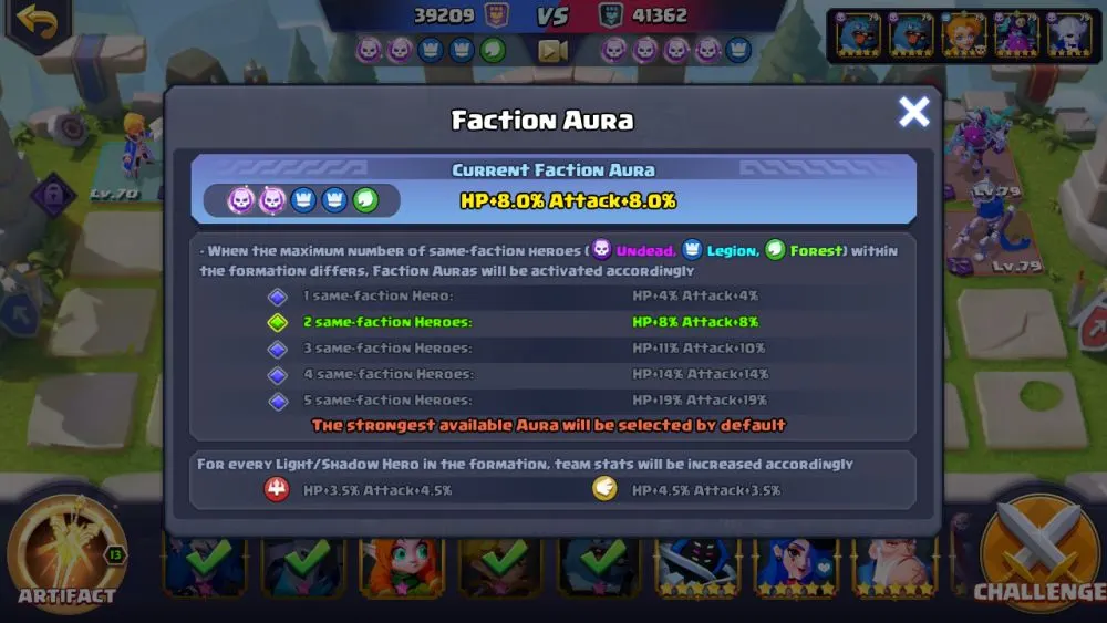 valor legends eternity faction aura