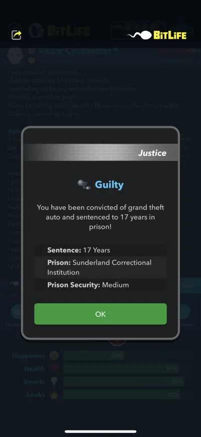 bitlife conviction