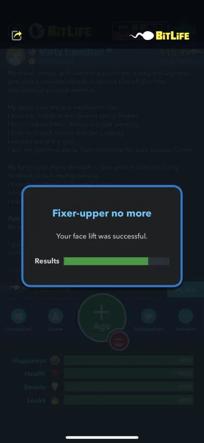bitlife face lift