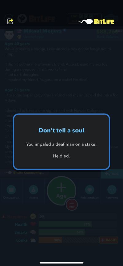 impaling a person in bitlife