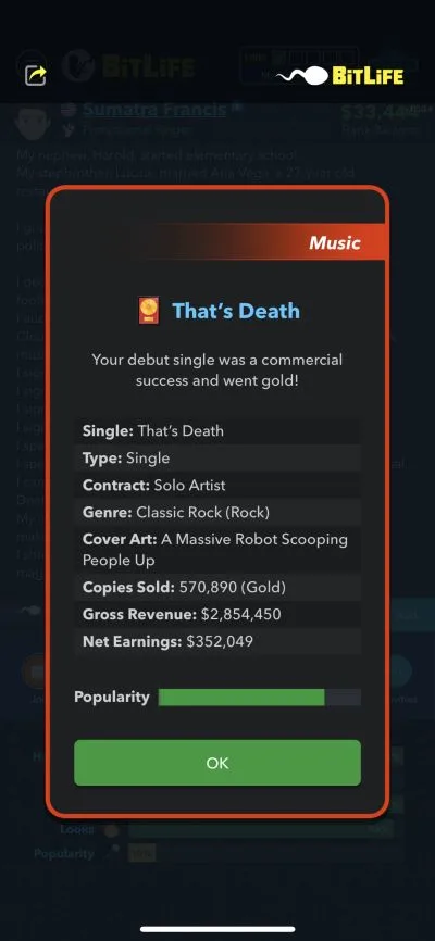 bitlife gold record