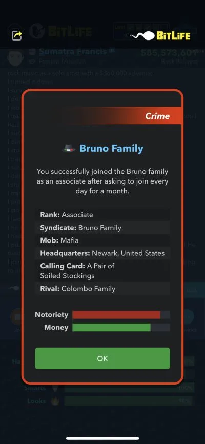 joining the mob in bitlife