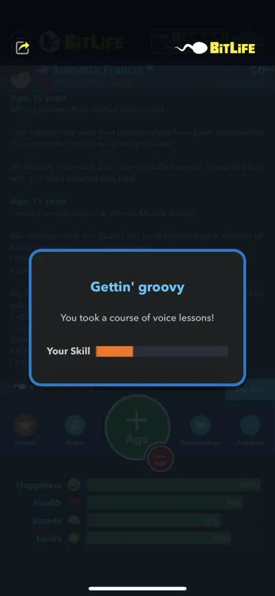 voice lessons in bitlife