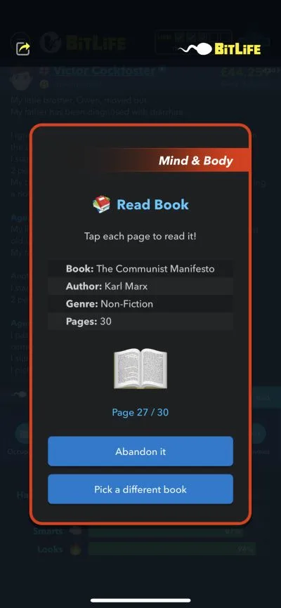 reading the communist manifesto in bitlife