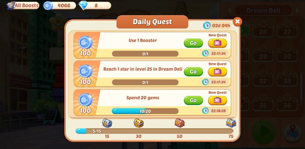 cooking crush daily quest