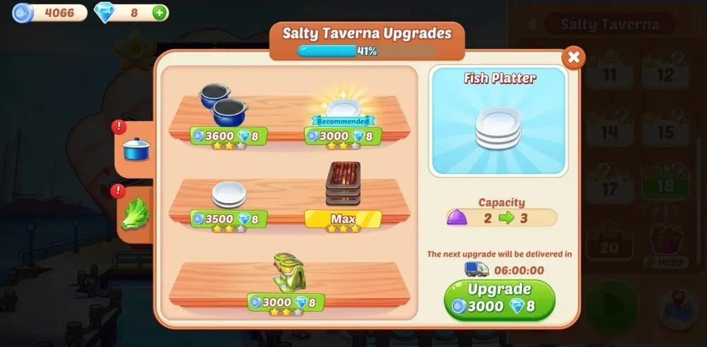 cooking crush upgrades