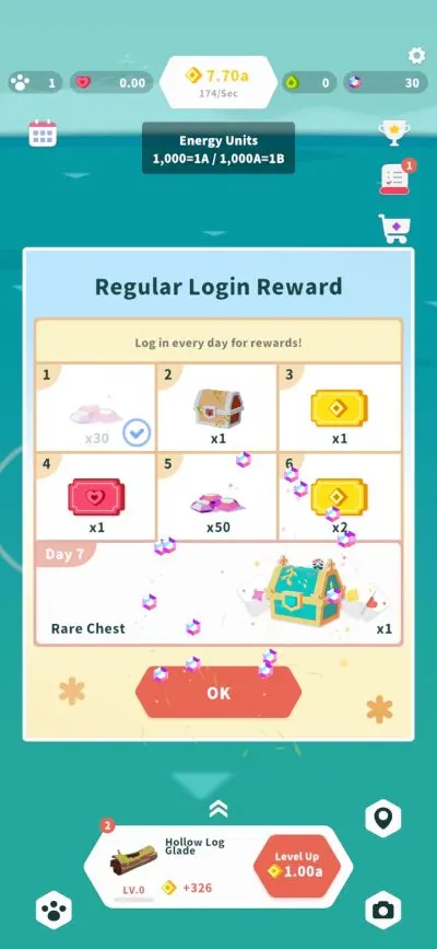 forest island login bonus