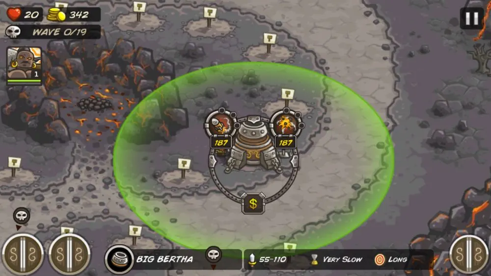 kingdom rush artillery upgrade