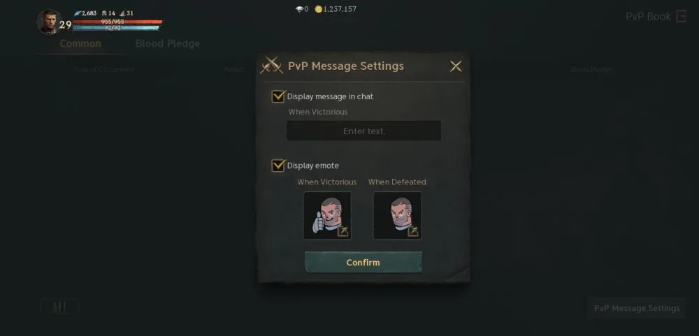 lineage w pvp  message