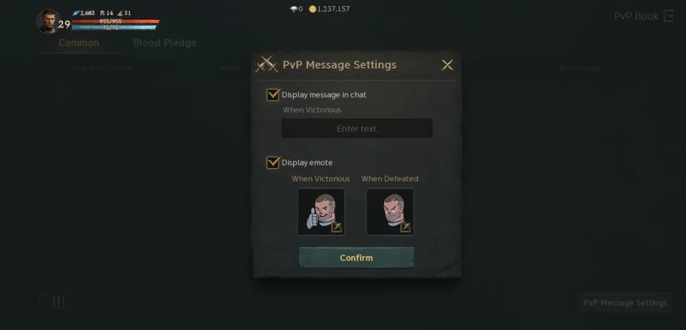 lineage w pvp message