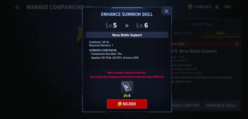 enhancing summon skill in marvel future revolution