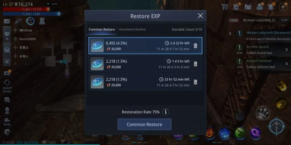 mir4 exp restoration