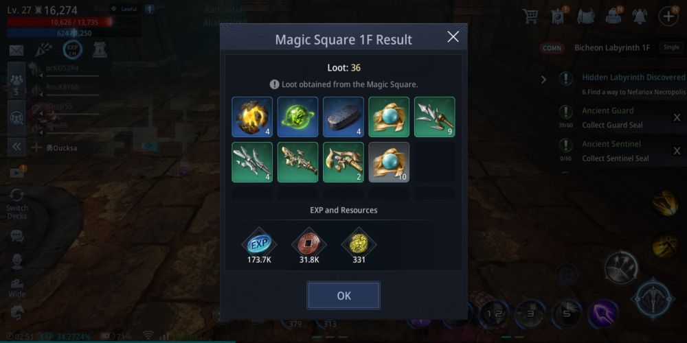 mir4 magic square result