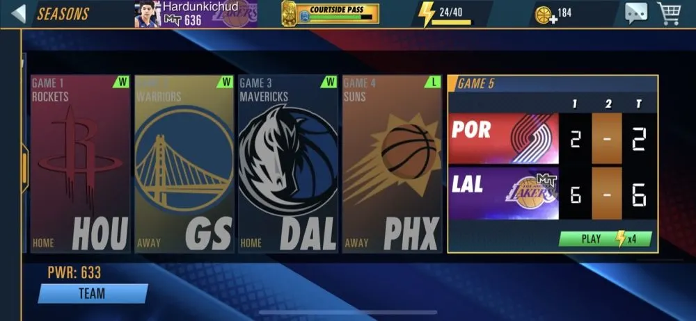 losing in seasons mode in nba 2k mobile