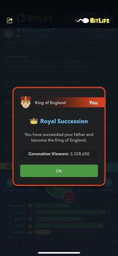 royal succession in bitlife